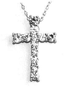 LAST ONE!! 1.40ct Pure White CZ Cross Necklace in 925 SOLID Sterling Silver