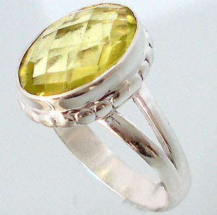 HUGE 7.00ct Genuine Lemon Topaz 925 Sterling Silver Ring. Size 8 / Q