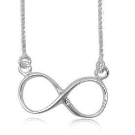 INFINITY 925 Solid Sterling Silver Box Chain Necklace