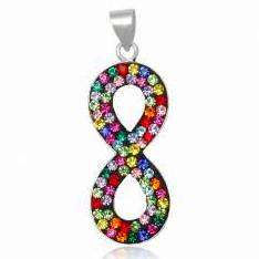INFINITY Preciosa Crystals 925 Solid Sterling Silver Pendant