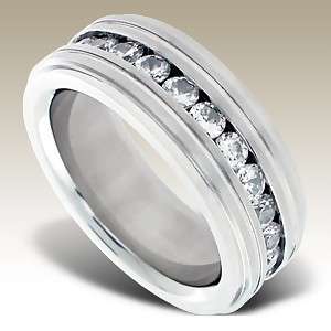 BRAND NEW Full Eternity CZ 316L SS Wedding Ring - Size 9 / S