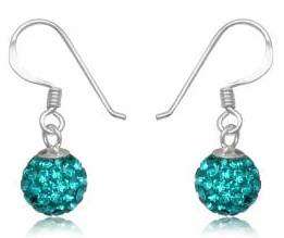 Swarovski Crystals 925 Solid Sterling Silver Earrings - Blue