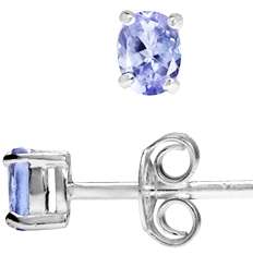 ON SALE!!! 0.34ct Genuine Tanzanite Solitaire 925 Sterling Silver Earrings