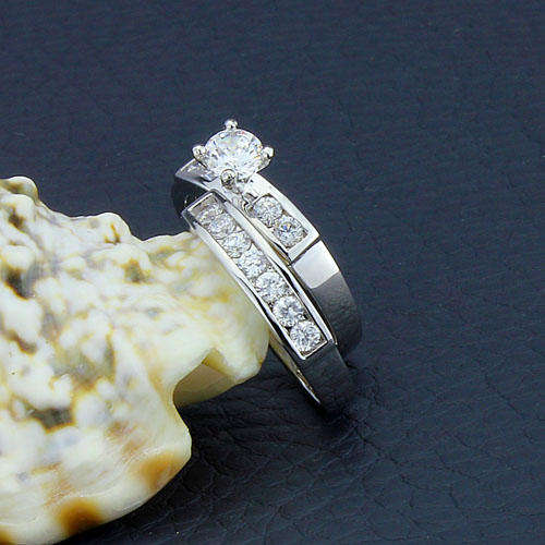ENGAGEMENT and WEDDING RING SET - Size 6.25 / M+