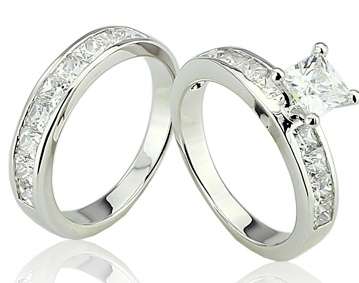 ACJ ENGAGEMENT and WEDDING RING SET - Size 6.25 / M+