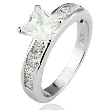 ACJ - ENGAGEMENT WEDDING RING 925 Sterling Silver - Size 6.5 / N