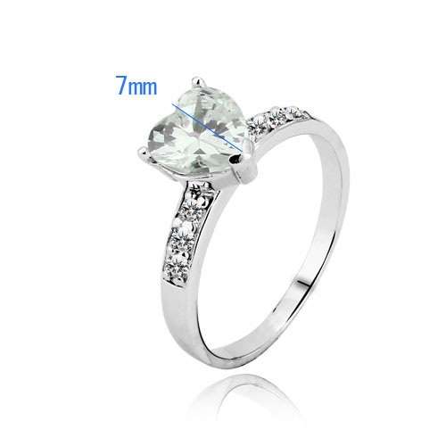 Beautiful Heart CZ Promise Ring in Genuine 925 Sterling Silver - Size 7.5 / P
