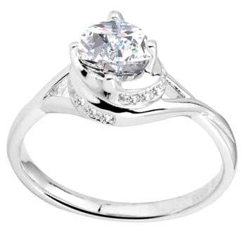 ACJ - Sparkling White CZ 925 Sterling Silver Ring - Size 8.75 / R+
