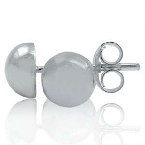 6MM Half Ball 925 Sterling Silver Stud Earrings