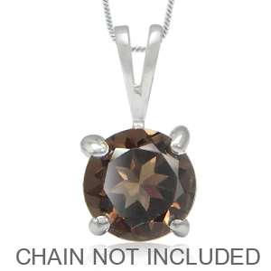 1.20ct Natural Smoky Quartz 925 Sterling Silver Solitaire Pendant