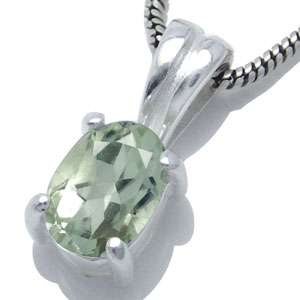 Gorgeous Natural Green Amethyst 925 Sterling Silver Solitaire Pendant