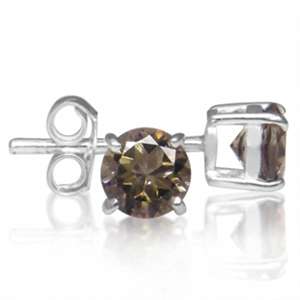 Natural Round Shape Smoky Quartz 925 Sterling Silver Stud Earrings