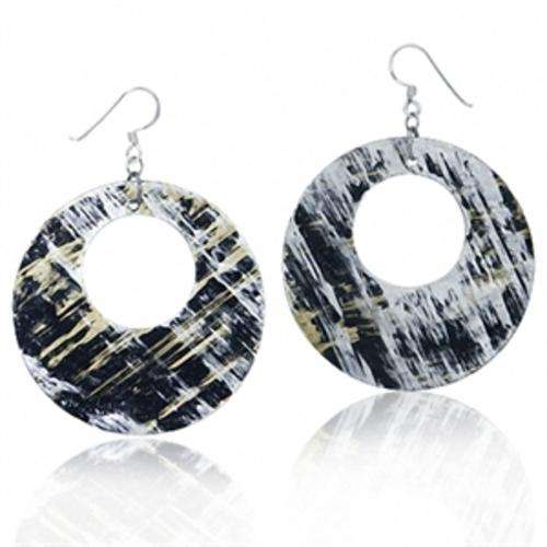 ***R29 postage*** 925 Sterling Silver Multi Colored Shell Circle Dangle Earrings
