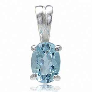 Natural Blue Topaz 925 Sterling Silver Solitaire Pendant