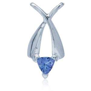 GENUINE TANZANITE!!! 0.30ct Trillion cut 925 Sterling Silver Pendant