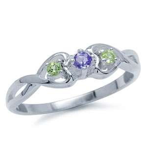R25 POSTAGE!!! 0.17ct Genuine Tanzanite and Peridot 925 Sterling Silver Ring. Size 8 / Q