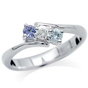 R25 POSTAGE!!! 0.39ct Genuine Tanzanite and Topaz 925 Sterling Silver Ring. Size 5 / K