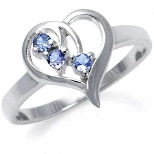 R25 POSTAGE!!! 0.27ct Genuine Tanzanite 925 Sterling Silver Heart Ring. Size 9 / S