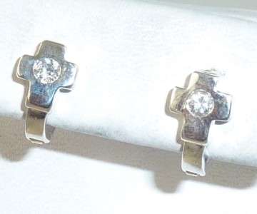 GENUINE SOLID SILVER EARRINGS with CZ