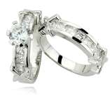 ENGAGEMENT and WEDDING RING SET - Size 9 / S