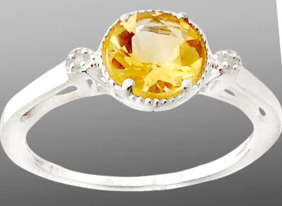 R1 AUCTION!!! 1.79cts Genuine Citrine and Diamonds 925 Sterling Silver Ring