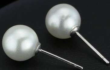 Authentic 925 sterling silver studs earrings with 6MM Freshwater pearls