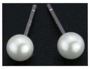 Authentic 925 sterling silver studs earrings with 4MM Freshwater pearls