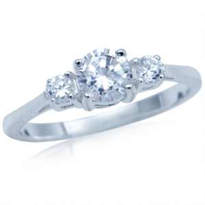 PERFECT! 0.66ct White CZ 925 Sterling Silver Ring. Size 6 / M