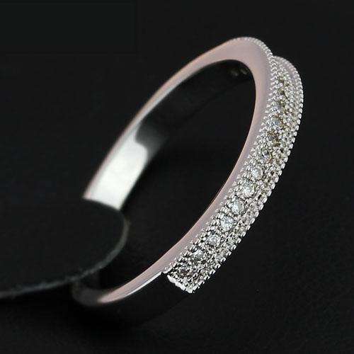 ACJ - Gorgeous Micro Pave CZ Wedding Band Ring - Size 7 / O