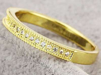 ACJ - Gorgeous Micro Pave CZ Wedding Band Ring - Size 7 / O