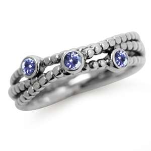 WOW!!! 100% Authentic 0.240ct Genuine Tanzanite Sterling Silver Ring. Size 7[O]