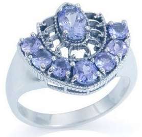 [R12172.19] Extraordinary 1.58ct Genuine Tanzanite Designer Ring - Size 6.5 / N