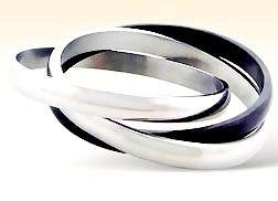 3 AVAILABLE!!! 316L SS and Black Russian Rings - Size 7 / O / 17.3mm