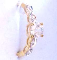 Solid 10K Yellow Gold Engagement Ring with 0.48ct Cr. Diamonds. Size 4.5/J/15.5mm