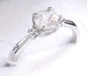 Solid 10K White Gold Engagement Ring with 0.52ct Cr. Diamond. Size 5.5/L/16.1mm