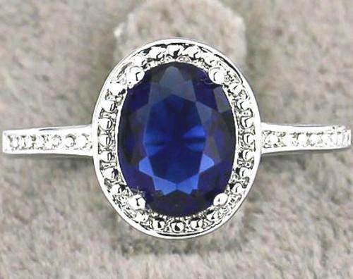Royal 2.050ct Sapphire Crystal 18krgp Cocktail Ring. Size 6/M/16.3mm