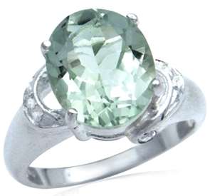 DESIGNER DREAMS! 4.270ct Natural Green Amethyst and Topaz Solitaire Ring. Size 8 / Q