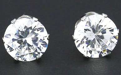 Brand New 2.04ct Cr. Diamond Stud Earrings set in 100% Authentic Stainless Steel