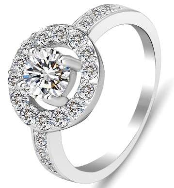 Romantic 925 Sterling Silver Simulated Diamond Ring. Size 7 / O / 17.3mm