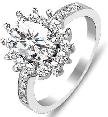 Elegant 925 Sterling Silver Simulated Diamond Ring. Size 7 / O / 17.3mm