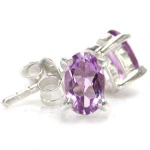 1.00ct Genuine Amethyst 925 SOLID Sterling Silver Stud Earrings