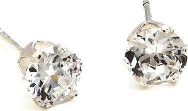 2.04ct White Cubics Stainless Steel Stud Earrings
