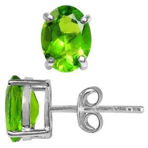 Oval 2.42ct Cr. Peridot 925 SOLID Sterling Silver Earrings
