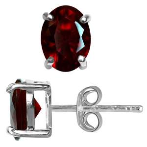 2.42ct Ruby Red Cubics 925 SOLID Sterling Silver Stud Earrings