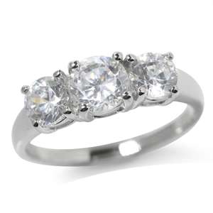 1.76ct Sim Diamond 925 SOLID Sterling Silver Ring. Size 5 / K / 16mm