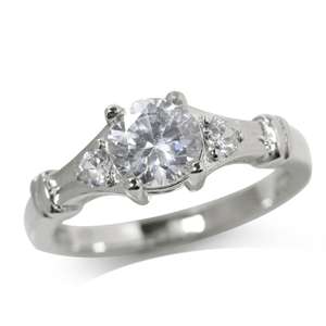 1.44ct White Cubics 925 SOLID Sterling Silver Engagement Ring. Size 6 / M / 16.3mm