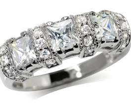 1.370ct Cr. Diamond Engagement Ring set in 925 SOLID Sterling Silver. Size 8 / Q / 18mm