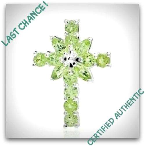 [R6216.20] ACJ - 100% REAL 1.22ct Natural Peridot Cross Designer Pendant