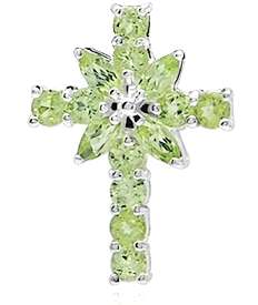 [R6216.20] ACJ - 100% REAL 1.22ct Natural Peridot Cross Designer Pendant