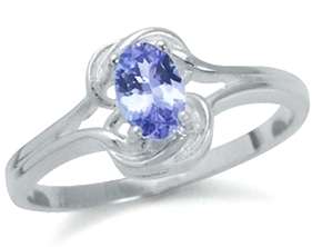 [R5642.80] 0.52ct Genuine Tanzanite Designer Knot 925 Sterling Silver Ring. Size 8.5 / R